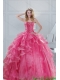 2015 Elegant Pink Strapless Sweet 15 Dresses with Beading and Ruffles 2015 Elegant Pink Strapless Sweet 15 Dresses with Beading and Ruffles