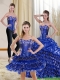 2015 Elegant Royal Blue Sweet 15 Dress with Ruffled Layers and Beading
