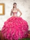 2015 Perfect Multi Color Sweetheart Quince Dress with Ruffles and Beading