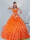Cheap Simple Orange Quinceanera Dress with Ruffles and Bowknot for 2015 Cheap Simple Orange Quinceanera Dress with Ruffles and Bowknot for 2015