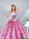 Cute Multi Color Strapless Quinceanera Dresses with Beading and Ruffles for 2015