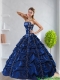 Elegant Navy Blue 2015 Quinceanera Dress with Pick-ups and Beading