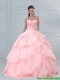 Elegant Pink Sweetheart Beaded Quinceanera Dresses with Ruffled Layers