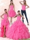 Elegant Strapless Floor Length Quinceanera Dress with Beading and Ruffles