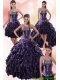 Luxurious Sweetheart Ball Gown Purple 15th Birthday Quince Dresses with Embroidery