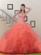 Perfect Orange Red Quinceanera Dresses with Appliques and Ruffles for 2015