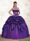 Perfect Strapless Appliques and Pick Ups Purple Quince Dress for 2015