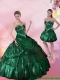 Perfect Sweetheart Dark Green Quinceanera Dresses with Beading and Appliques for 2015