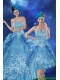 Perfect Teal 2015 Quince Dresses with Embroidery and Pick Ups