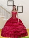 Perfect Wine Red Strapless Beading and Pick Ups Quinceanera Dresses for 2015