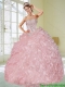 Luxurious Baby Pink Quinceanera Dresses with Appliques and Ruffles for 2015