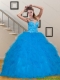 Luxurious Teal Sweetheart 2015 Quinceanera Dresses with Sequins and Ruffles