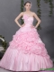 2015 Best Pink Quinceanera Gowns with Hand Made Flowers and Ruffles