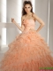 2015 Wholesale Quinceanera Dresses with Hand Made Flowers and Ruffled Layers