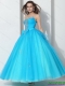 Best 2015 Beading Baby Blue Quinceanera Dresses with Bownot