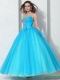 Best 2015 Beading Baby Blue Quinceanera Dresses with Bownot