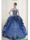 2015 Custom Made Embroidery and Beading Dresses for Quinceanera