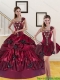 2015 Detachable Beading and Pick-ups Quinceanera Dress in Burgundy