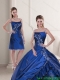 2015 Pretty Royal Blue Quinceanera Dresses with Appliques