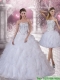 2015 Pretty Sweetheart White Quinceanera Dress with Ruffles and Beading