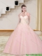 Custom Made 2015 Baby Pink Sweetheart Quinceanera Dresses with Beading and Appliques