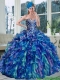 Custom Made 2015 Multi Color Quinceanera Dresses with Beading and Ruffles