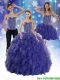 Custom Made Beading and Ruffles Quince Dresses in Royal Bule