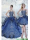 Custom Made Embroidery and Beading Blue Quince Dresses for 2015