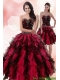 Multi Color Sweetheart Sweet 15 Dresses with Ruffles and Beading for 2015