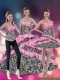 Pretty 2015 Pink Zebra Strapless Printed Quinceanera Dresses with Beading