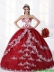 Pretty Multi Color Strapless Quinceanera Dress with Embroidery