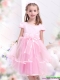 Adorable Bownot and Appliques 2015 Little Girl Pageant Dresses in Rose Pink