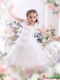 Adorable Ruffled Layers White 2015 Little Girl Pageant Dress with Hand Made Flower