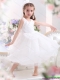 Adorable Scoop White Bownot A Line Little Girl Pageant Dresses for 2015