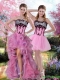 Cute Embroidery 2015 Detachable Knee Length Prom Dress in Multi Color