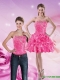 Detachable 2015 Strapless Hot Pink Prom Dress with Beading and Ruffles