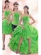 Detachable Exclusive Strapless Spring Green Prom Dress with Appliques and Ruffles