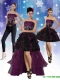 Detachable High Low Strapless 2015 Prom Dresses with Ruffles and Embroidery
