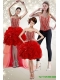 Detachable New Style 2015 Red Prom Dress with Beading and Ruff