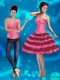 Detachable Strapless 2015 Prom Gown with Beading and Ruffled Layers