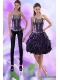 Detachable Sweetheart Dark Purple 2015 Prom Dress with Appliques and Ruffles