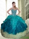 2015 New Styles Beading and Ruffles Sweetheart Quinceanera Dresses in Multi Color
