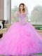 2015 Sophisticated Beading and Ruffles Sweetheart Quinceanera Gown
