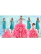 Beading Multi Color Ball Gown Quinceanera Dress and Ruching Knee Length Dama Dresses and Ruffles Spaghetti Straps Little Girl Dress