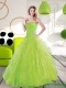 Beautiful Sweetheart Spring Green 2015 Quinceanera Dresses with Beading and Ruffles