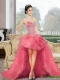 Classical 2015 Appliques and Ruffles Prom Dresses in Watermelon