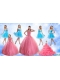 Cute Ball Gone Quinceanera Dress and Beading Baby Blue Dama Dresses and Rose Pink Halter Top Little Girl Dress