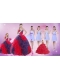 Elegant Multi Color Floor Length Quinceanera Dress and Ruching Short Dama Dresses and Multi Color Halter Top Little Girl Dress