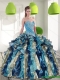 Fashionable Multi Color Quinceanera Dresses with Beading and Ruffles for 2015