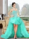 Luxurious 2015 High Low Prom Dresses with Appliques and Ruffles